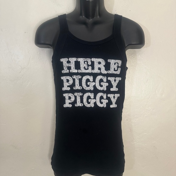 Here Piggy Piggy Tank Top Medium Gently worn 100% cotton ribbed fabric - Picture 1 of 4